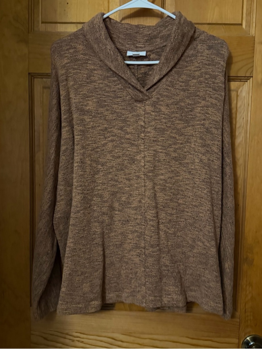 J. Jill Heathered Brown Cowl-Neck Sweater
